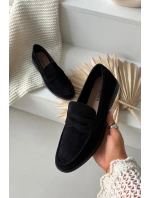 Dámské mokasiny z eko semiše černé model 21900403 - Boto