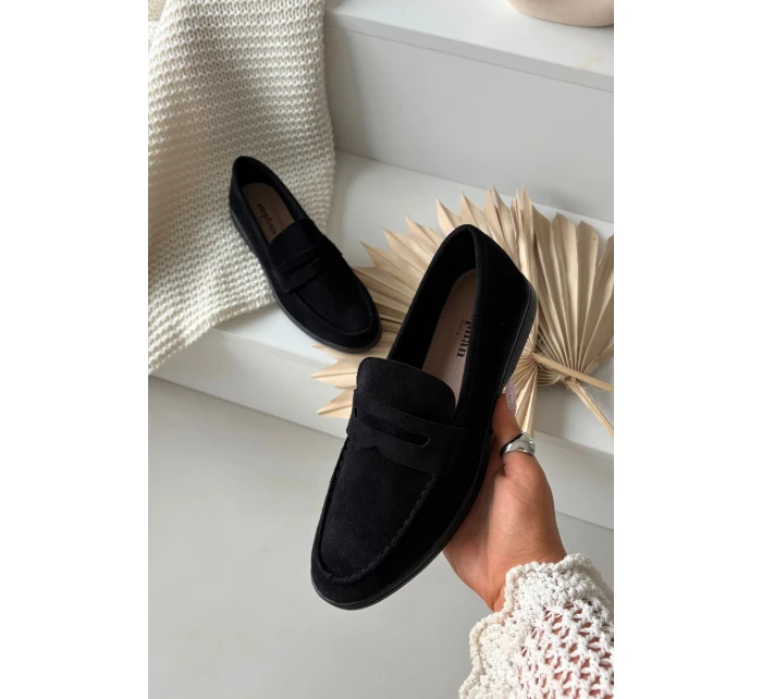 Dámské mokasiny z eko semiše černé model 21900403 - Boto