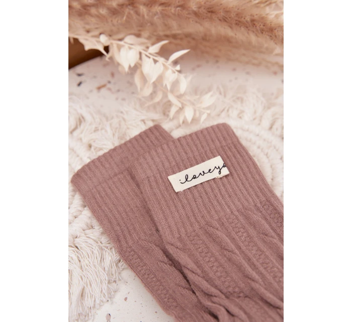 Teplé dámske ponožky s vlnou - hnedé