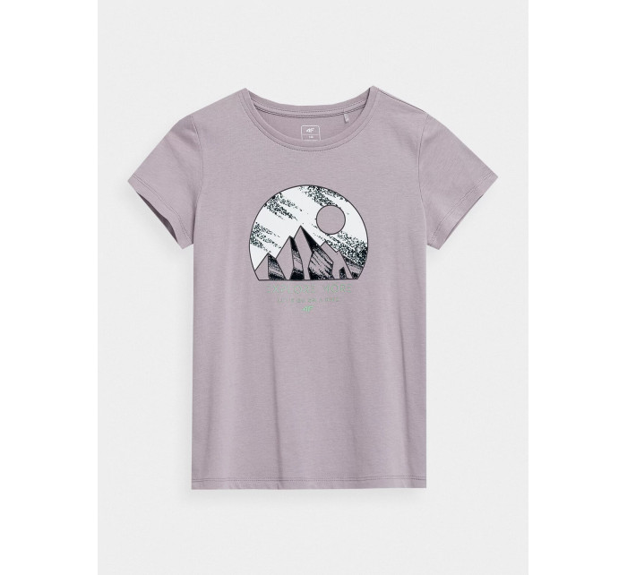 Dievčenské tričko s potlačou 4FJSS23TTSHF389-52S fialové - 4F