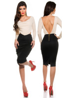Sexy KouCla Shift Dress with Cowl Neck/Backless