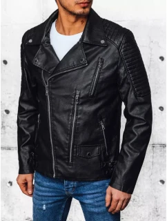Pánská kožená bunda černá Dstreet TX4384