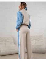 Mikinový set mikina na zips + široké nohavice béžovo-modrá (821151) Mikinový set mikina na zips + široké nohavice béžovo-modrá (821151)