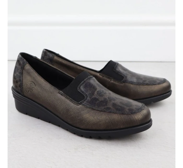 Hnědá kožená dámská obuv na platformě model 21905254 - Rieker