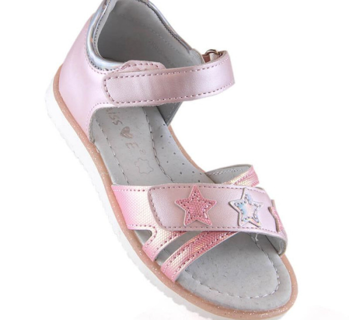 Miss❤E Jr EVE427A sandále na suchý zips ružové