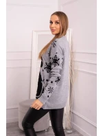 Vianočný sveter so snehuliakom sivý Vianočný sveter so snehuliakom sivý