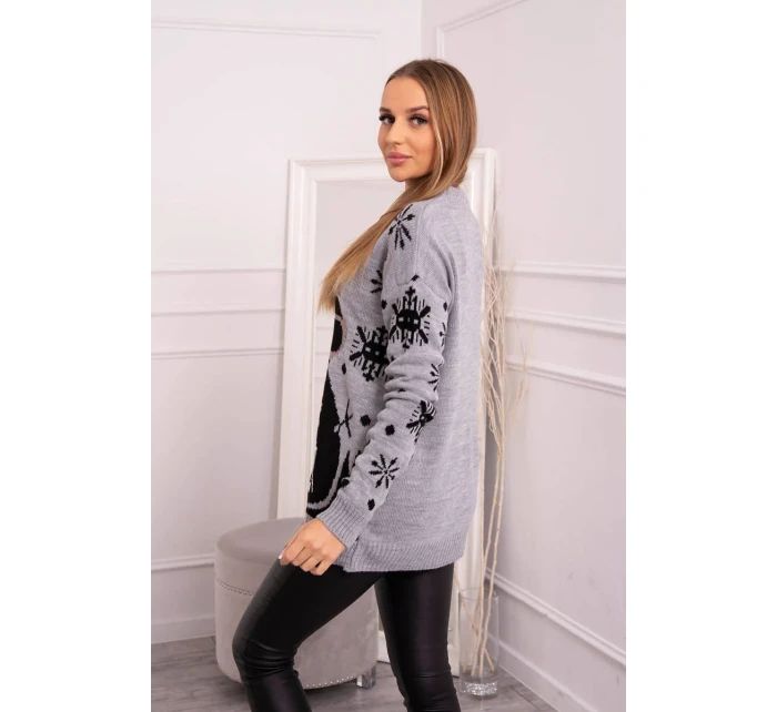 Vianočný sveter so snehuliakom sivý Vianočný sveter so snehuliakom sivý