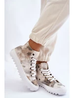 Dámské tenisky High Big Star model 21608921 Bílá a zelená - Big Star Shoes Dámské tenisky High Big Star model 21608921 Bílá a zelená - Big Star Shoes