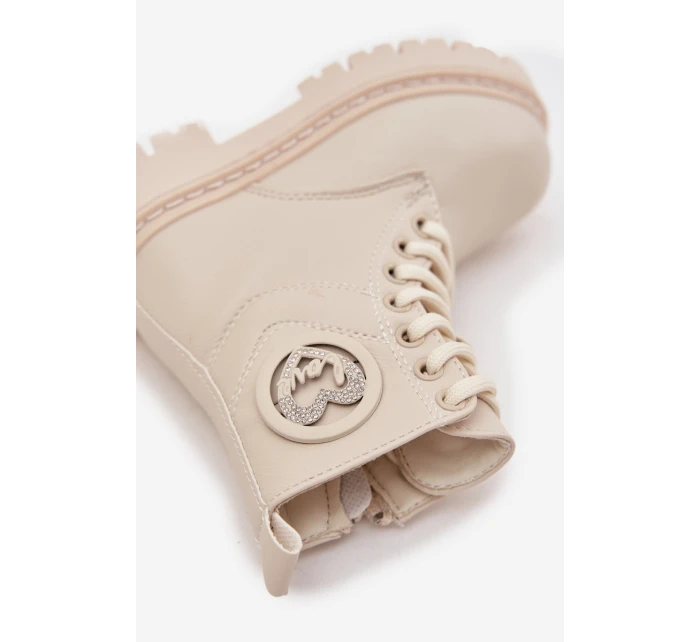 Dívčí kotníkové boty s ouškem s kožešinou LOVE béžové Rosaira Dívčí kotníkové boty s ouškem s kožešinou LOVE béžové Rosaira