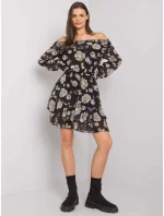 Šaty DHJ SK 15015.56P čierna a béžová