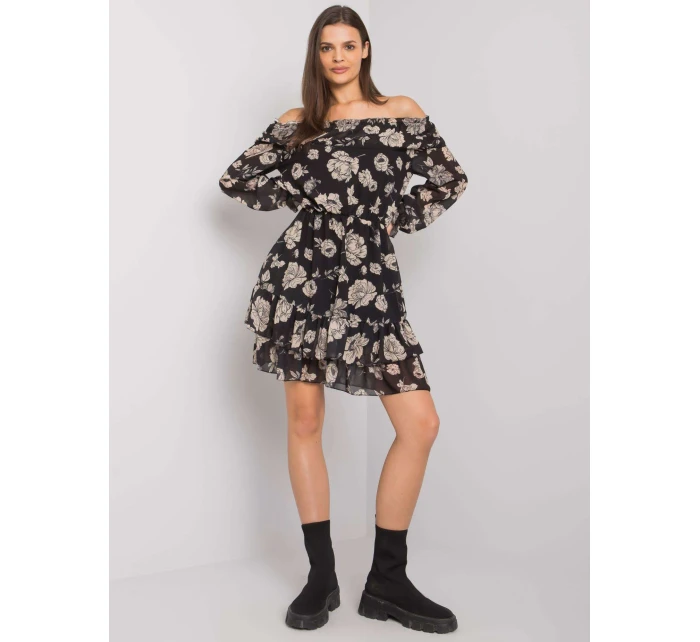 Šaty DHJ SK 15015.56P čierna a béžová