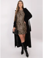 Sukienka RV SK model 21800532 ciemny bezowy - FPrice Sukienka RV SK model 21800532 ciemny bezowy - FPrice