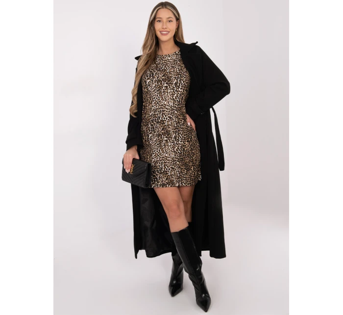 Sukienka RV SK model 21800532 ciemny bezowy - FPrice Sukienka RV SK model 21800532 ciemny bezowy - FPrice