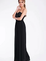 Dámske dlhé spoločenské plesové šaty BOOM čierne - Čierna / M - PINK BOOM