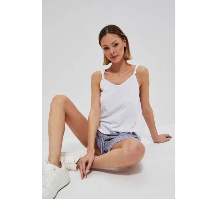 Bavlněný top Ladies Moodo bílý - FPrice