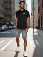 Pánská polokošile s nášivkou černá Dstreet model 21988761 - FashionStreet