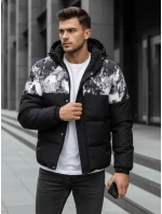 Pánska zimná bunda s kapucňou čierna FashionStreet TX5132