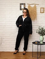 Dámska mikina so zipsom Plus Size Black (8216)