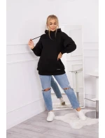 Zateplená mikina s model 18749382 zipem černá - K-Fashion