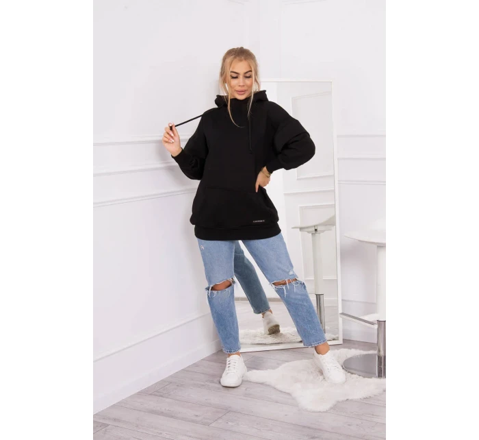 Zateplená mikina s model 18749382 zipem černá - K-Fashion