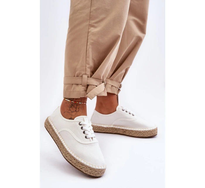 Sznurowane Trampki Espadryle Big Star LL274833 Białe Sznurowane Trampki Espadryle Big Star LL274833 Białe