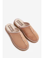 Obuwie Domowe Kapcie Z Haftem Damskie Inblu EY000028 Camel