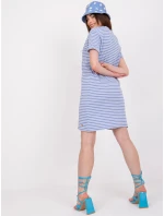 Šaty D16054M30315A bielej a modrej