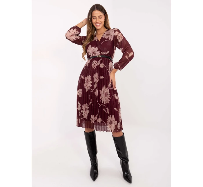 Sukienka IT SK model 21494218 bordowy - FPrice Sukienka IT SK model 21494218 bordowy - FPrice