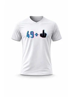 Pánské bavlněné tričko s potiskem - 49+1 - bílé