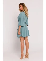 Roztiahnuté mini šaty M785 khaki - Moe