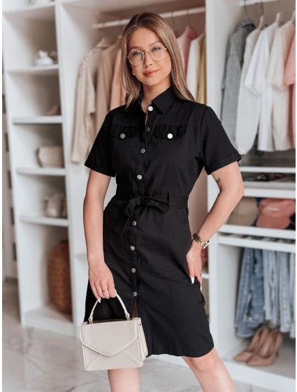 LOVE ME MIDI midi košeľové šaty čierne FashionStreet EY2596 LOVE ME MIDI midi košeľové šaty čierne FashionStreet EY2596