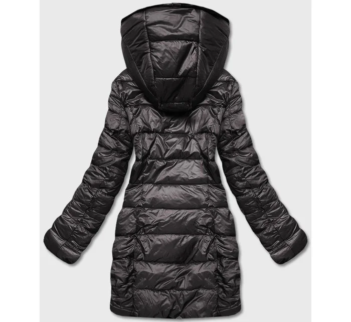 Hnedá obojstranná dámska bunda - kožuch (b8053-101)