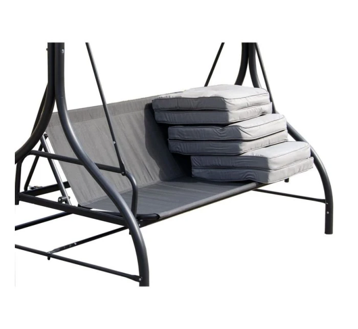 ZÁHRADNÁ A BALKÓNOVÁ HOJDAČKA NINA 3-MIESTNA SIVÁ