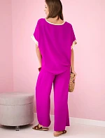 Viskózová súprava so zlatým lemovaním tmavo fialová