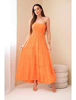 Dámske viskózové šaty s elastickým vrchným dielom oranžové