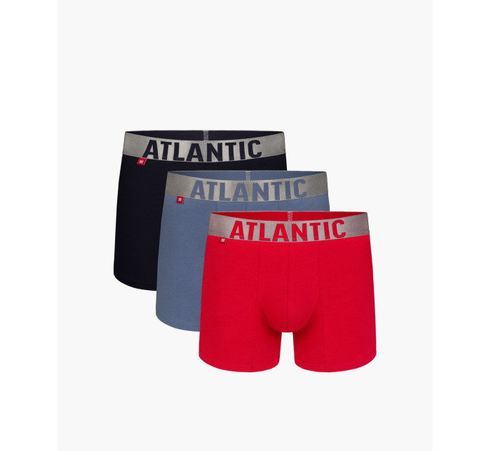 Pánske športové boxerky ATLANTIC 3Pack - čierne/modré/červené