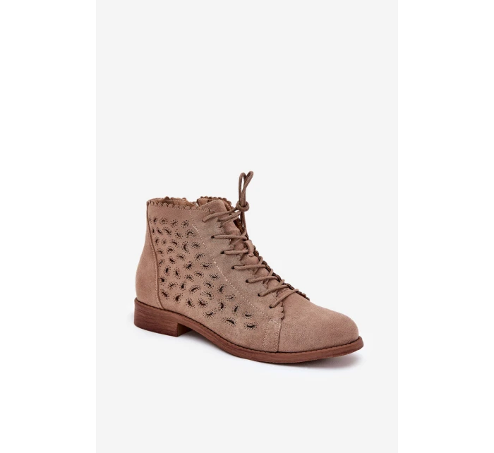 Dámské kotníkové boty model 22010080 Béžová - S.Barski