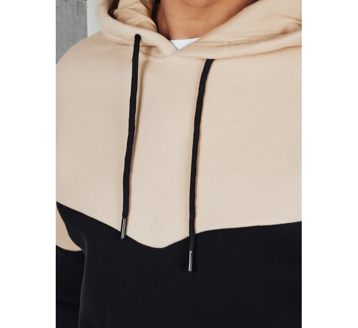 Pánska základná mikina s kapucňou béžová FashionStreet BX5880