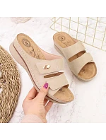 Žabky na suchý zips eVento W EVE224B beige