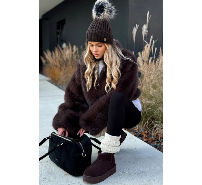 Nízké sněhule na platformě Big Star model 21708613 čokoládové - Big Star Shoes Nízké sněhule na platformě Big Star model 21708613 čokoládové - Big Star Shoes