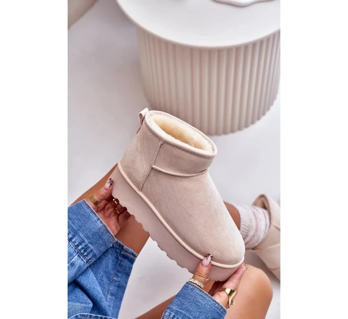 Dámske zateplené snežnice s kožušinou Light Beige Xamella Dámske zateplené snežnice s kožušinou Light Beige Xamella