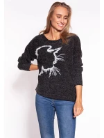 Dámský svetr model 18841549 černý MKM - MKM design