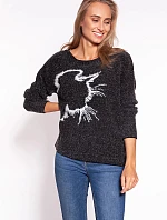 Dámsky sveter SWE265 čierny - MKM