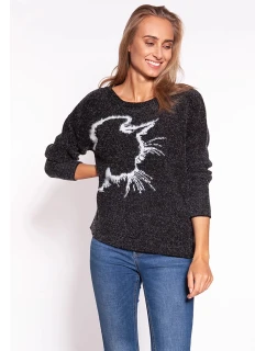 Dámský svetr model 18841549 černý MKM - MKM design