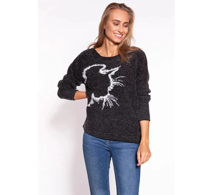Dámský svetr model 18841549 černý MKM - MKM design