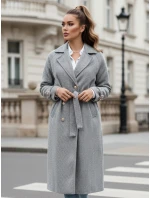 Dámsky oversize kabát CAMELLYN dlhý sivý FashionStreet NY0742