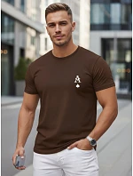 Tshirt męski bawełniany z nadrukiem AS brązowy model 22305572 - FashionStreet