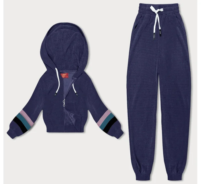 Dámska tepláková súprava vo slivkovej farbe s farebnými vsadkami (AMG-346A) Dámska tepláková súprava vo slivkovej farbe s farebnými vsadkami (AMG-346A)