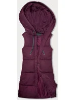 Vypasovaná dámska vesta vo vínovej bordovej farbe (16M9093-06) Vypasovaná dámska vesta vo vínovej bordovej farbe (16M9093-06)