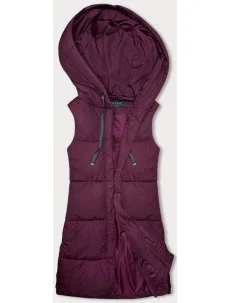 Vypasovaná dámska vesta vo vínovej bordovej farbe (16M9093-06)